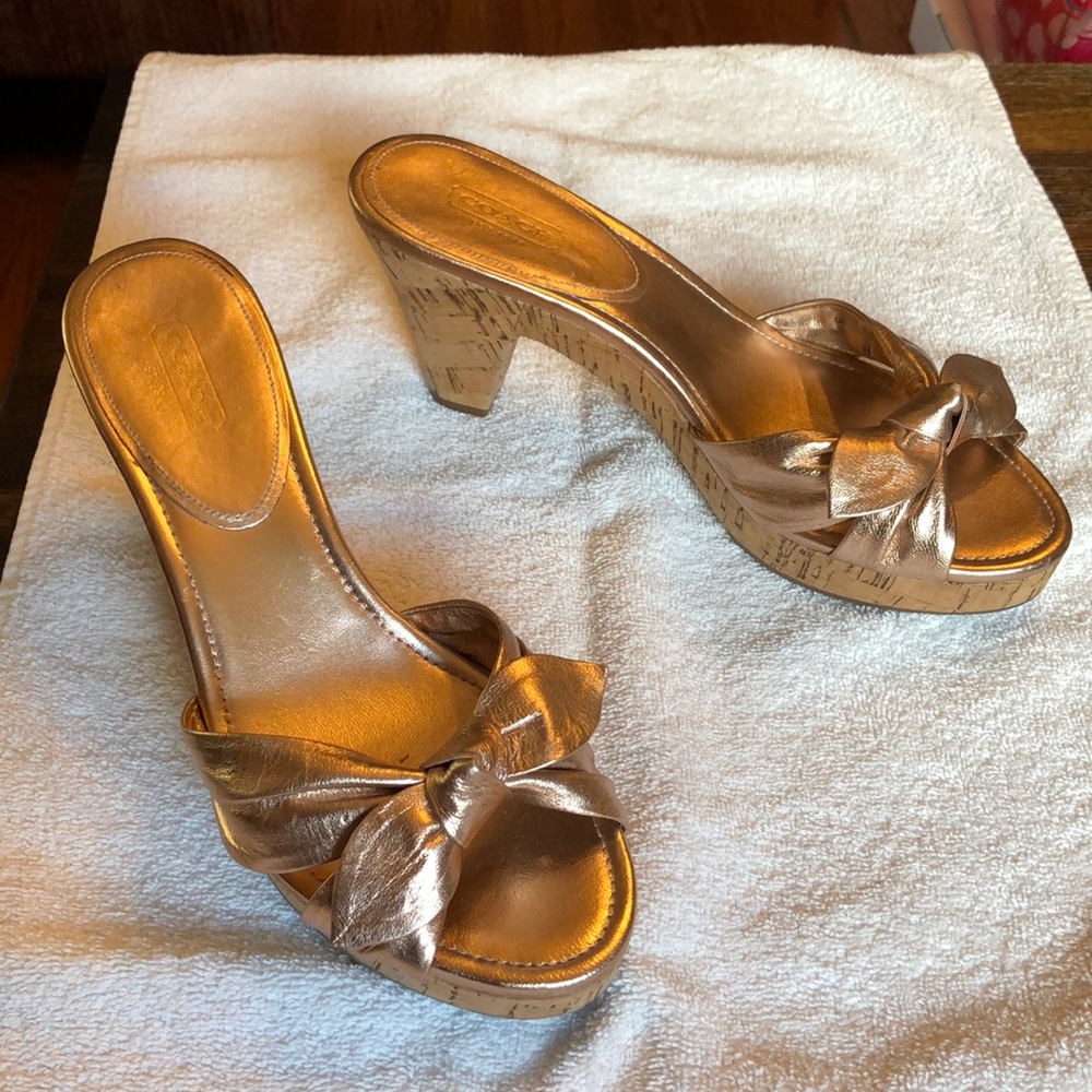 Coach slides sz 8 bronze